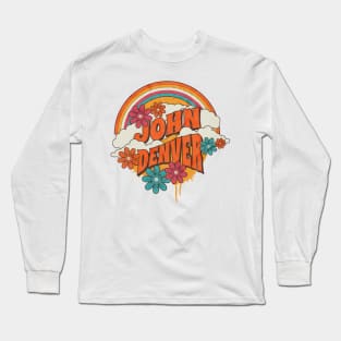 Retro Rainbow - John Denver Long Sleeve T-Shirt